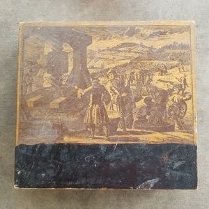 Antique wooden box Velvet lined